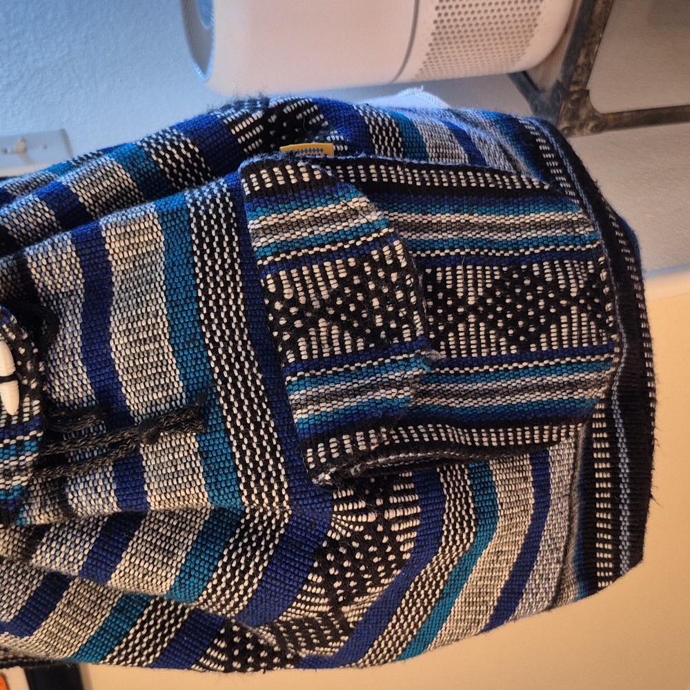 Pinzon Blue Canvas Drawstring Backpack - image 3